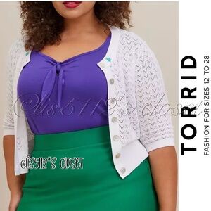 Torrid x Disney The Little Mermaid Cropped Cardigan Sweater 3X 22 24